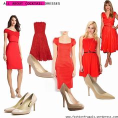 what to wear with a nude colored dress | ... dress 1 red cocktail dress wear nude shoes keep your accessories Red Cocktail Dress Outfit, Champagne Cocktail Dress, Red Dress Accessories, Cocktail Dress Outfit, Dresses Dinner, Cocktail Party Outfit, Beautiful Cocktail Dresses, Red Cocktails