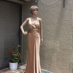 Long Stylish Elegant Dress Gold Color 18”-14,5”-19”-62”/68” Sleeveless Lined Maxi Dress For Dinner, Fitted Bias-cut Gown For Spring, Spring Dinner Fitted Gown, Summer Empire Waist Fitted Gown, Elegant Lined Sheath Maxi Dress, Fitted Empire Waist Summer Gown, Summer Gown With Empire Waist, Fitted Summer Gown With Empire Waist, Elegant Empire Waist Lined Maxi Dress