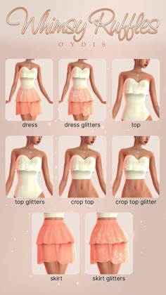 the instructions for how to make a miniskirty ruffled skirt in photoshopped