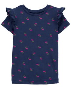 Designed with allover cherries, this short-sleeve top is the perfect outfit starter. This flutter top from Carter's is a wardrobe must-have for your stylish girl! Shop Clothing, Holiday Fashion, Stylish Girl, Perfect Outfit, Short Sleeves Tops, Must Haves, Baby Clothes, Shopping Outfit, Sleeve Top