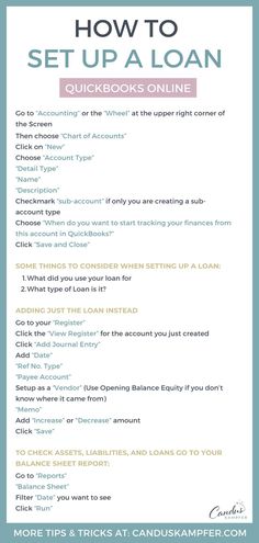 How to Set up A Loan QuickBooks Online

The first step to set up your loan is to think about what happened…

Did you just get the loan or have you had this loan for years?

Learn how to set up a loan in QuickBooks 
Online… 🤗

📌 Save this pin for future reference and click this pin to watch the full video tutorial 

QuickBooks // Bookkeeping // Finance // Loan Quickbooks Tutorial, Housekeeping Business, Business Writing Skills, Accounting Basics, Chart Of Accounts, Small Business Bookkeeping, Bookkeeping Business, Successful Business Tips, Small Business Accounting