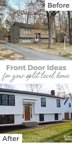 Gorgeous Front Door Ideas Split Entry Front Door, Split Level Update, Split Level Front Door, Home Front Door Ideas, Bilevel Entryway Split Entry, Split Level Basement Remodel, Small Split Level Entryway Ideas, Split Level Entry, Split Level Entryway