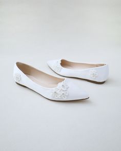 Elegant, chic with simplicity satin pointy toe ballet flats. Comfortable wear throughout your special day or to dance the night away. Perfect for bridal party, formal wear, night out and weddings. FREE SHIPPING IN U.S FOR ORDERS $100 AND MORE! Elegant White Pointed Toe Flats For Wedding, Spring Wedding Pointed Toe Flats, White Pointed Toe Flats For Wedding, Low Heel Wedding Flats For Spring, Spring Wedding Flats With Flat Heel, Spring Wedding Flats With Low Heel, Spring Wedding Pointed Toe Closed Flats, Pearl Embellished Wedding Shoes For Prom, Spring Wedding Low Heel Flats