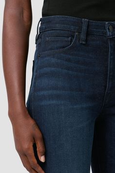 Our Holly High-Rise Flare Jean in medium-dark indigo Tourmaline is cut from premium stretch denim. It features an elevated waistline, classic five-pocket details, and a flared leg. Details Front Rise: 11", Leg Opening: 23.5", Inseam: 34"Model Height 5’9"Model wearing size 25Measurements based on size 27 Fabric + Care Content: 81% Cotton, 11% Lyocell, 6% Elastomultiester, 2% ElastaneMachine wash cold with like colorsDo not bleachTumble dry low or hang to dry Dark Indigo, Denim Branding, Men Fits, Denim Flares, Hudson Jeans, Dark Denim, Pocket Detail, Model Height, Denim Women