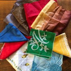 This assortment of handkerchiefs features 10 unique designs and fabrics. Some are silk, such as the royal blue one from France. Some have flowers or an initial (N) or even an ombré effect. All are gently used, so there are minor age spots/ stains and may be some pulling in the fabric or a missed hole or two. Please see images as a part of the description and feel free to message with any questions. Ships free and to the USA only. Thank you for looking! Initial N, Vintage Handkerchief, Suede Blazer, Vintage Handkerchiefs, Ombre Effect, See Images, Age Spots, Scarf Wrap, Royal Blue