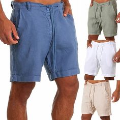 Fabric:Linen / Cotton Blend; Gender:Men's; Style:Streetwear,Basic; Occasion:Daily,Holiday; Fit Type:Loose Fit; Function:Breathable; Waistline:Mid Waist; Pattern:Plain; Design:Front Pocket,Drawstring; Pants Type:Shorts,Summer Shorts,Linen Shorts; Front page:FF; Hips:null; Length:null; Waist:null; Fit US Size:null; Fit UK Size:null; Fit EU Size:null Basic Streetwear, Shorts Linen, Capri Shorts, Daily Holidays, Mens Wear, Shorts Summer, Plain Design, Style Streetwear, Type Of Pants