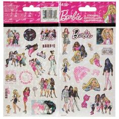 barbie doll stickers are shown in this package