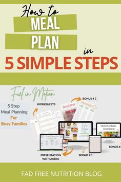 the five simple steps to meal plan in 5 simple steps with free printables