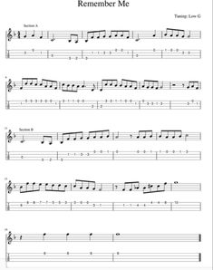 the guitar tab that shows how to play remember me