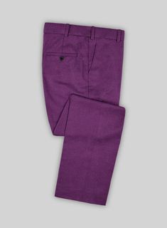 Indulge in the ultimate expression of sophistication with our Italian Turna Purple Flannel Suit. Meticulously crafted from Super 120's wool, this garment boasts a unique structure that enhances its charm, while its natural insulation coupled with its soft texture ensures comfort in both cooler months and warmer weather. It is elegantly adorned with a timeless solid pattern in a unique shade of purple that will exude confidence and make a lasting fashion statement. Suitable for a wide range of oc Purple Flannel, Flannel Suit, Master Tailor, Flannel Pants, Black Button, Style And Grace, Jacket Buttons, Hat Sizes, Shades Of Purple