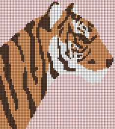 a cross stitch pattern of a tiger's head