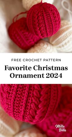 FREE Crochet Pattern for this years Favorite Christmas Ornament is finally out and ready for you! IIt's full of guiding videos, guiding pictures for help and a written pattern. Perfect for your Christmas Tree ❤️🎄   Remember to check out the other ornaments: 2021, 2022 and 2023 😍  #christmasornament #crochetforchristmas #crochetornament #crochetornaments #christmasbaulbe #crochetbauble #crochetchristmasornament #yndlingsjulekuglen2024 #cristmas #ornament #ornaments #diychristmas Crochet Ornament Patterns, Crochet Ball, Crochet Christmas Trees, Crochet Dishcloths