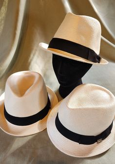 White Panama men's fedora White Fedora Sun Hat For Formal Events, Classic White Summer Top Hat, White Adjustable Top Hat, White Flat Bill Fedora For Kentucky Derby, White Flat Brim Sun Hat, Adjustable Flat Brim Fedora, Classic Fedora With Curved Brim, Wide Brim Summer Top Hat, Mens Panama Hat