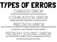 the types of errors in an english language