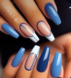 Summer Nail 2024 Trends Coffin, Denim Blue Nail Designs, Dope Nail Designs Short Length, Summer Nails Summer, Sassy Nails, Fancy Nails Designs, Her Nails, Dope Nail Designs, Glow Nails