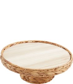 an empty wicker basket on a white background