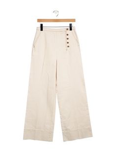 Tory Burch Wide Leg PantsNeutralsHigh-RiseSlit PocketsButton ClosureFit:Pants by Tory Burch typically fit true to size. Beige Wide-leg Bottoms With Buttons, Beige Wide Leg Bottoms With Buttons, Casual Wide Leg Pants With Snap Buttons, Beige High Waist Wide Leg Pants With Button Closure, High Waist Beige Bottoms With Buttons, Wide Leg Cotton Bottoms With Snap Buttons, High-waist Beige Bottoms With Buttons, Cotton Bottoms With Snap Buttons In Straight Leg, Cotton Wide Leg Bottoms With Snap Buttons