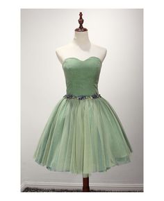 Shop cheap green ball-gown sweetheart short tulle homecoming dress with beading online. Custom-made any plus size or color. Pro since 2009. Party Dress Green, Tulle Short Dress, Green Ball Gown, Green Homecoming Dresses, Dark Sea, Tulle Homecoming Dress, Homecoming Dresses Short, Dresses Short, Sea Green