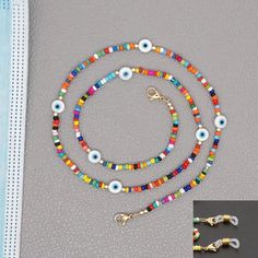 Eyeglass Jewelry, Eyeglass Chains, Strap Mask, Necklace Trendy, Turkish Evil Eye, Beaded Jewelry Necklaces