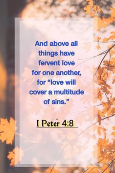 the words peter 4 8 and above all things have fenent love for one another, for