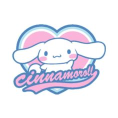 an image of a cute bunny with the word cinnamon on it's chest and heart