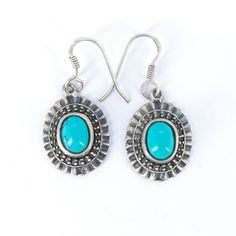 Tibetan Turquoise Earring, Minimalist Earrings, 925 Sterling Silver, Handmade Concho Earring, Turquoise Earring, December Birthstone Earring >>Handmade Item >>Material : 925 Sterling Silver >>Gemstone : Natural Turquoise (Compounded stabilized Turquoise) >>Earring Length : 34mm approx >>Earring Width : 15mm  approx >>Earring Weight : 5.100 grams approx >>Style : Minimalist All the designs are crafted by londonjewellers, its our original designs and mostly of them are ready in the stock, we are using Pure 925 (Stamped) Sterling Silver with Gemstones, our jewelry designs are Handmade. We are adding new creative designs in our shop regularly, for new handmade stuff please visit our shop : https://www.etsy.com/in-en/shop/londonjewellers?ref=shop_sugg We always try to provide the best quality o Turquoise Sterling Silver Pierced Earrings, Turquoise Earrings In Sterling Silver, Turquoise Sterling Silver Earrings With Ear Wire, Turquoise Sterling Silver Earrings For Pierced Ears, Nickel-free Turquoise Sterling Silver Earrings, Nickel-free Oval Turquoise Earrings, Turquoise Earring, Earring Minimalist, Tibetan Turquoise