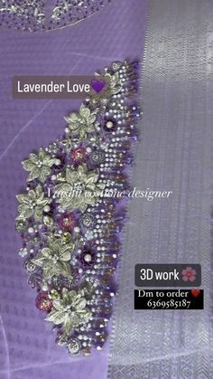 a purple dress with beading and flowers on it