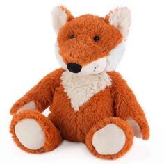 a stuffed animal that is orange and white