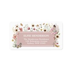 Wildflower Fairy Garden Tea Party Return Address Editable Blank Template Fairy Garden Tea Party, Butterfly Wedding Theme, Fairy Theme, Garden Tea Party, Return Address Wedding, Butterfly Wedding, Tea Party Garden