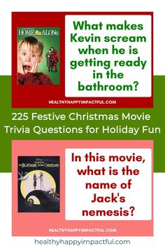 Kevin screaming in "Home Alone" and Jack's nemesis in "The Nightmare Before Christmas" for Christmas movie trivia.