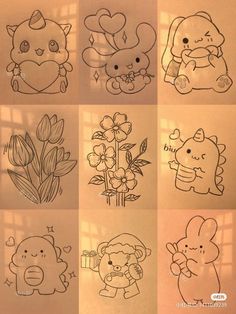 an image of some cute drawings on the wall