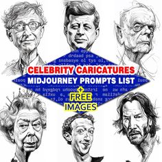 an image of celebrity caricatures