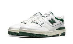 New Balance 550 White Green, 550 Aime Leon Dore, Green New Balance, New Balance 550 White, Sneaker New Balance, Basketball Silhouette, Aime Leon Dore, Stadium Goods, New Balance Sneakers