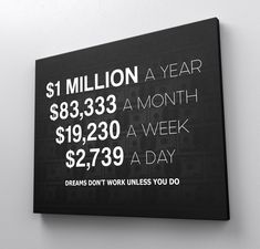 a sign that says $ 1 million a year, $ 3 33 a month and $ 2 29 a day