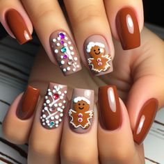 Paint Nails At Home, Simple Nail Polish Ideas, Acrylic Nails Beginners, Aura Nails Tutorial, Barbie Nail Art, How To Paint Nails, Gingerbread Nails, Barbie Nail, Nails 23