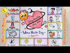 a poster with words and pictures on it that says world health day - april 19