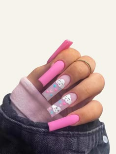 Fake Nails Long, Nagel Tips, Colorful Nails, Pink Cloud, Nail Tip, Fake Nails With Glue, Stick On Nails, Nail Arts, Best Acrylic Nails