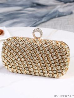 BagForLove - Rhinestone-Decorated Mini Box Bag: Ideal Purse for Weddings Rhinestone Clutch Evening Bag For Wedding Guest, Rhinestone Clutch For Wedding Guest, Rectangular Rhinestone Bags For Wedding Guests, Rectangular Rhinestone Evening Bag For Wedding Guest, Glamorous Rhinestone Bags For Wedding Guests, Gold Crystal Evening Bag For Wedding, Gold Clutch With Rhinestones For Wedding, Rectangular Rhinestone Wedding Clutch, Gold Rhinestone Bags For Wedding Guests