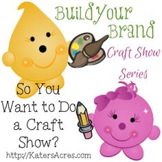 a poster with two cartoon animals and the words build your brand craft show series don't forget to check your calendar