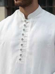 Open mandarin collar Button and button loops chest opening Model is 184cm (6 feet) and wearing size L Item Code: mQ2181 Short Kurta For Men, Hanuman Hd, Boys Kurta Design, Menswear Details, Gents Kurta Design, Boy Dress, Kurta For Men, Gents Kurta, Chest Opening