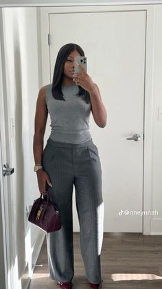 Burgundy Work Pants Outfit, Burgundy Heels Outfit Ideas, Black Women Fashion Classy Work Outfits, Professional Woman Aesthetic, Trendy Teacher Outfits 2024, Corporate Shoes Women, Networking Outfit Women, Grey Pants Outfit For Work Women, Red Work Outfit