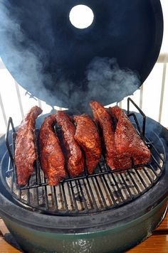 Baby Back Ribs by Necessary Indulgences, via Flickr Big Green Egg Ribs, Green Egg Ribs, Manly Recipes, Big Green Egg Smoker, Vegan Grill, Egg Smoker