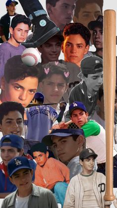 a collage of baseball players and their bats