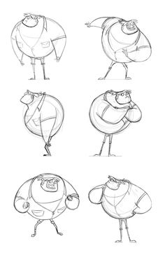 some cartoon character poses for animation