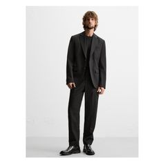 Slim fit pants made of Italian wool. Front pockets and back double welt pockets with buttons. Front zipper and crossover button closure. Wool Suits With Straight Leg For Work, Wool Suits For Work With Straight Leg, Wool Tapered Leg Suits For Workwear, Wool Suits With Straight Leg, Elegant Tailored Dress Pants With Side Pockets, Elegant Formal Pants With Side Pockets, Formal Black Pants With Side Pockets, Semi-formal Dress Pants With Welt Pockets For Fall, Formal Wool Pants With Pockets