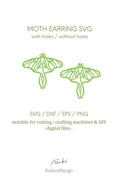 moth earrings with holes / without holes svg