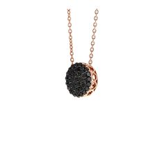 Pendant in pink gold 18k set with black diamonds Pave Pendant