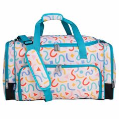 Make packing for sleepovers, sports practice, and trips to grandma's a breeze with the Wildkin Weekender Duffel Bag! Wildkin's Weekender Duffel Bag is sized to fit in an overhead bin when used as a carry-on, so your child will never have to travel without it! Its roomy interior means your child can pack more than just the bare necessities. Use the spacious front pocket and two side pockets to conveniently store and access those items theyll need in a flash. Whether they're packing cleats and sna Fun Multicolor Bags For Outdoor Activities, Playful Multicolor Travel Luggage, Pink Rectangular Luggage For Outdoor Activities, Rectangular Pink Luggage For Outdoor Activities, Multicolor Rectangular Travel Bag For Outdoor Activities, Playful Multicolor School Luggage, Functional Multicolor Luggage For Overnight Trips, Casual Multicolor Travel Bag For Overnight Trips, White Sporty Travel Bag For School