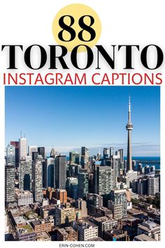 an aerial view of toronto, canada with the words'89 toronto instagram captions