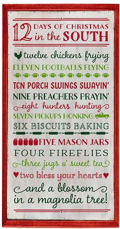 a christmas tea towel with the words twelve days of christmas written in red and green